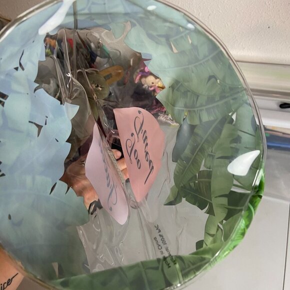 Too Faced Clear Makeup Bag Beach to The Streets Plastic Round Handles Pink Small - Picture 8 of 8